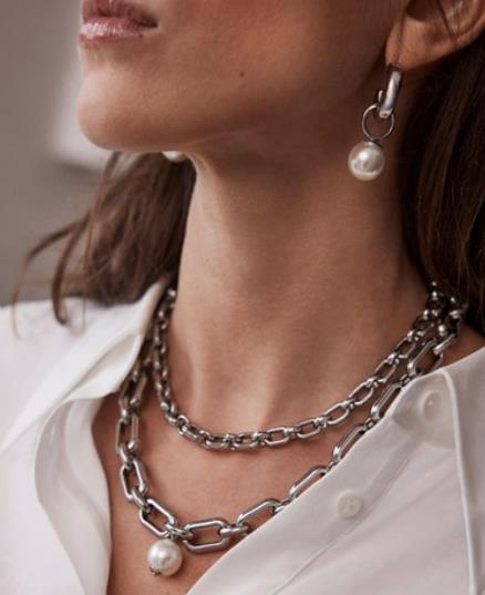 Argent Pearl Chain by House of Ilaria